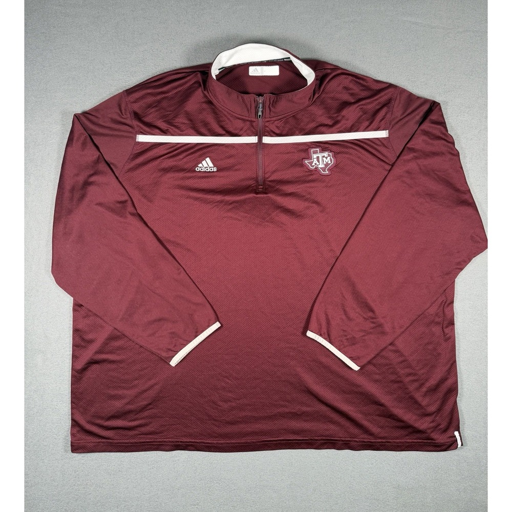 Adidas Texas AM Aggies Ultimate365 1/4 Zip Pullover Mens 4XL Maroon
